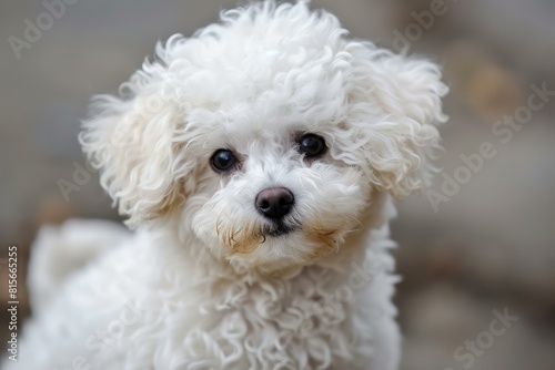 Joyful Adorable bichon dog. Domestic animal studio canine sweet. Generate Ai