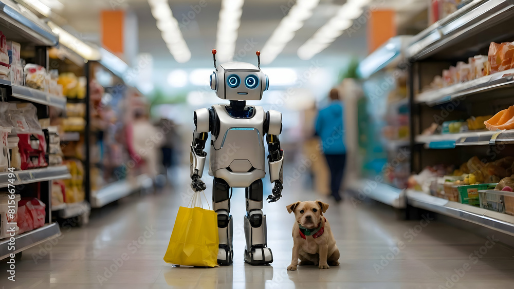 Obraz premium Robot In supermarket