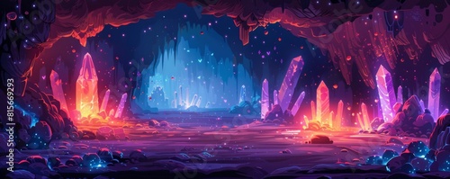 A subterranean city carved into the depths of the earth, with glowing crystals and luminescent fungi illuminating the cavernous halls and tunnels.   illustration. photo