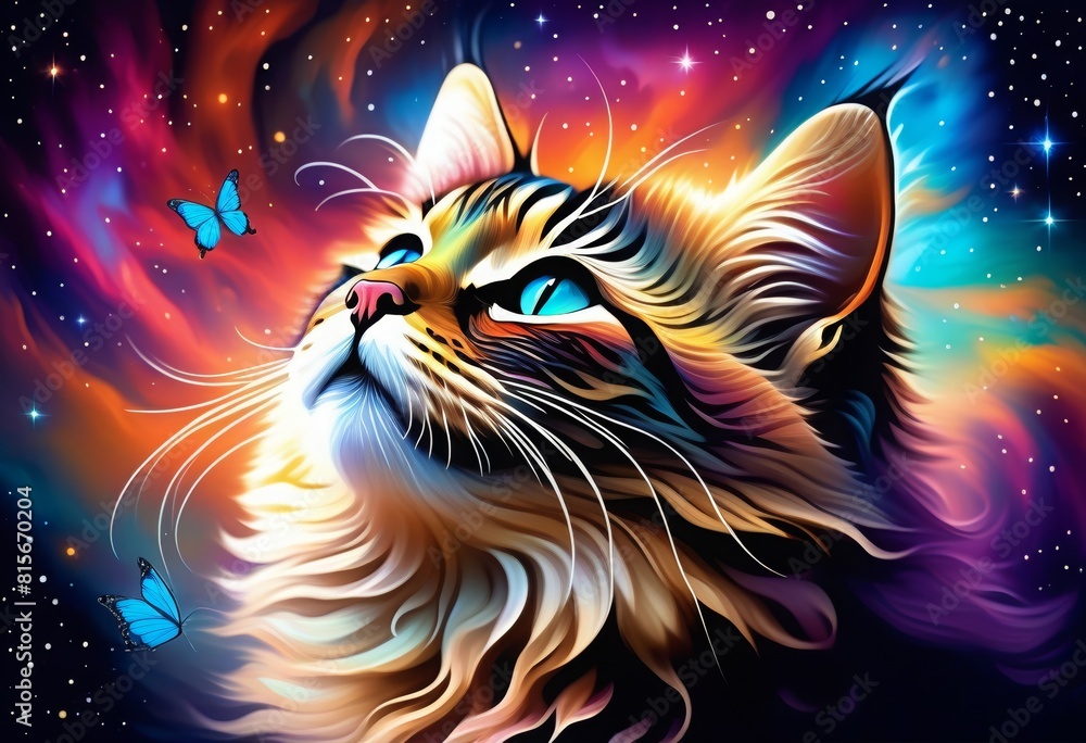 Capturing the Enchanted Fusion of Feline and Butterfly in Cosmic Splendor Capturing the Enchanted Fusion of Feline and Butterfly in Cosmic Splendor