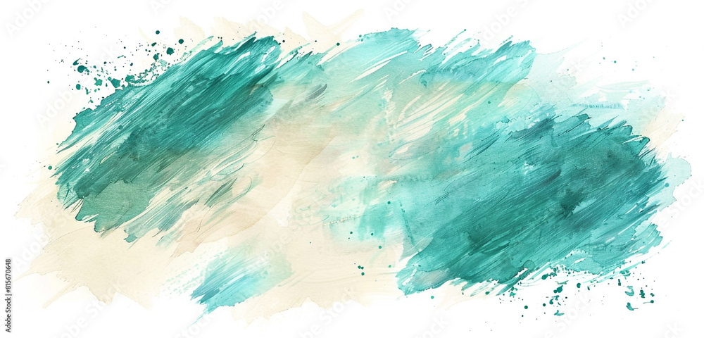 Vivid turquoise, cream abstract art. Vivid turquoise, cream abstract art.