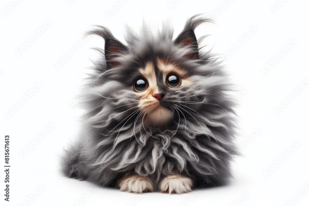 Funny Lykoi cat Isolated on white background Funny Lykoi cat Isolated on white background