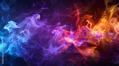 Background with transparent smoke and abstract modern colors.