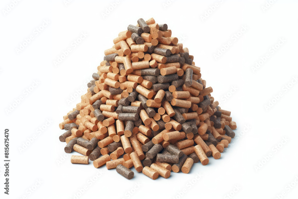 stack of biomass wood pellets pile Isolated on white background stack of biomass wood pellets pile Isolated on white background