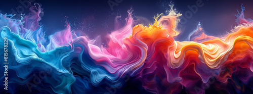 colorful background with swirling liquid paint and vibrant colors. A fluid, psychedelic pattern in bright hues of blue, pink, orange, yellow, purple, red, green, and white.