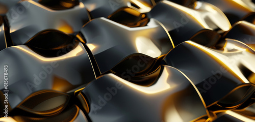 Opulent gold & grey 3D shapes.
