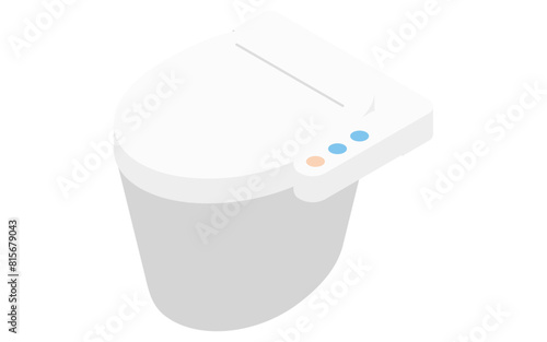 Residential renovation, toilet with bidet (tankless), isometric illustration