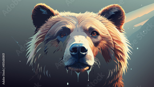 Majestic Bear Portrait in Digital Art Style