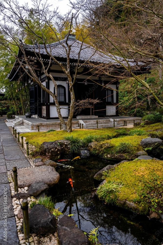 Japanese garden at Hasadera Temple in Kamakura Japan Japanese garden at Hasadera Temple in Kamakura Japan
