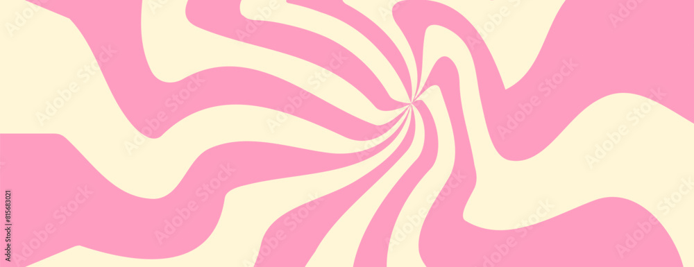 Sweet Strawberry Milk Background. Pink Ice Cream Spiral Backdrop. Candy Confectionary Abstract Frame for Banner and Advertising Template.