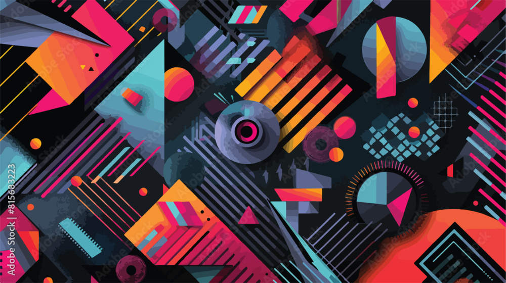 Vector geometric abstract background with trendy pattern