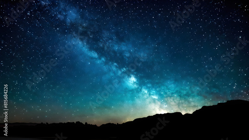 A blue night sky with the Milky Way unfolding