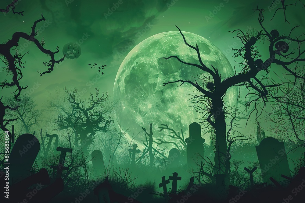 Halloween cemetery background. Halloween cemetery background.