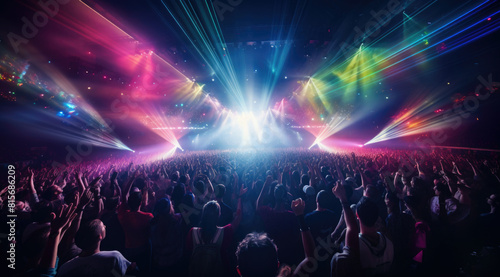 Wallpaper Mural silhouettes of concert crowd in front of bright stage lights. Torontodigital.ca