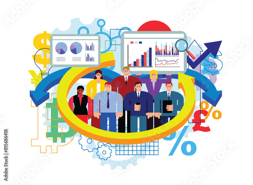 Group of happy businesspeople in successful global business