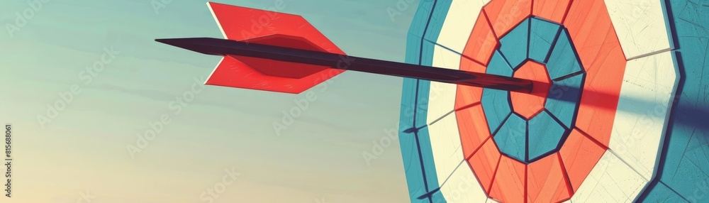 Fototapeta premium Geometric target and arrow, representing accuracy and goals