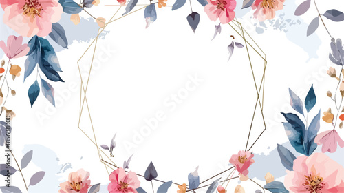 Wedding invitation frame. Floral geometric frame rom