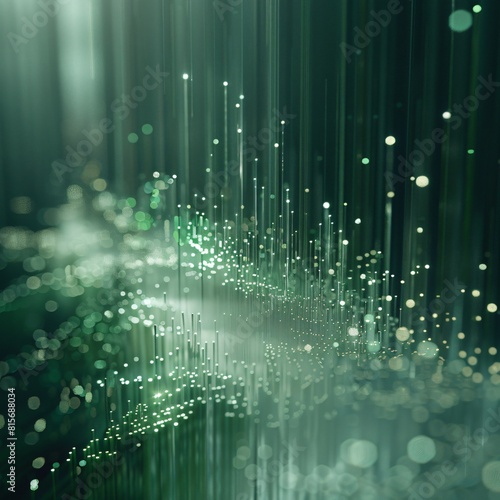 Abstract Data Lake in Green fiber optic cable. 3D illustration. photo