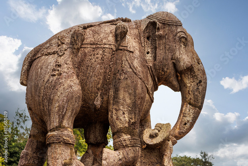 Photos Big stone elephant statue at the Konark Sun Temple, Odisha, India, Asia