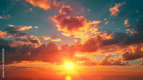 sunset sunrise sky and cloud background.generative ai