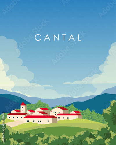 Cantal travel poster