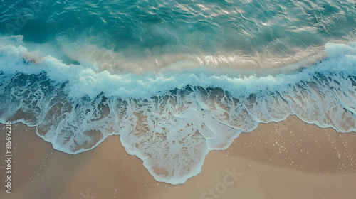 spectacular aerial top view background,ocean sea water white wave splashing in the deep sea,generative ai