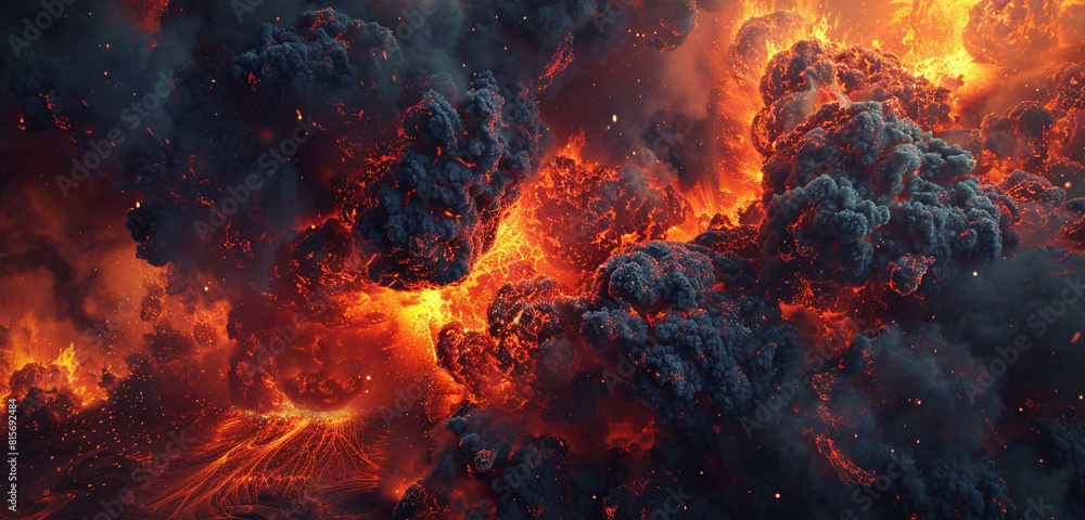 a dangerous Lava explosions and fire background with dynamic shadows a dangerous Lava explosions and fire background with dynamic shadows