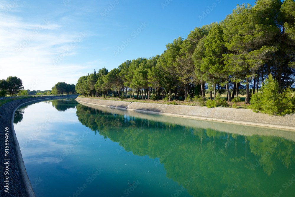 Fototapeta premium Irrigation canal, called Bardenas, in Huesca province in Spain.