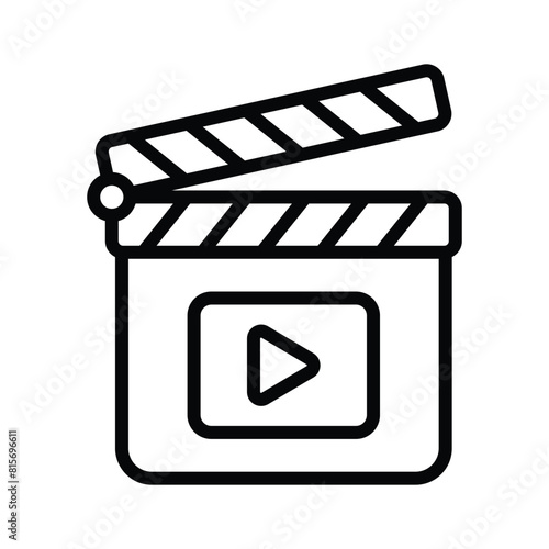 Board used by directors while making films, clapperboard icon design