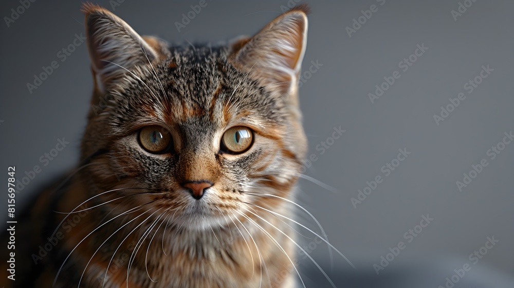 Elegant Feline Presence A Captivating 3D Rendered Cat Portrait