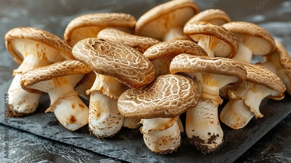 A Wooden Cutting Board with Mushrooms on Top A Wooden Cutting Board with Mushrooms on Top