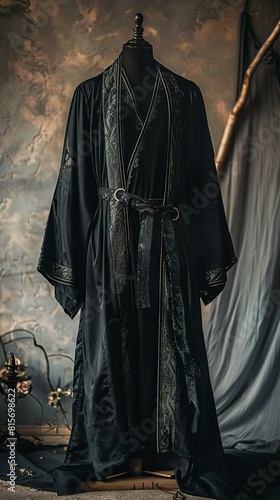 Elegant black dress fashion and clothing mockup stylish branding template