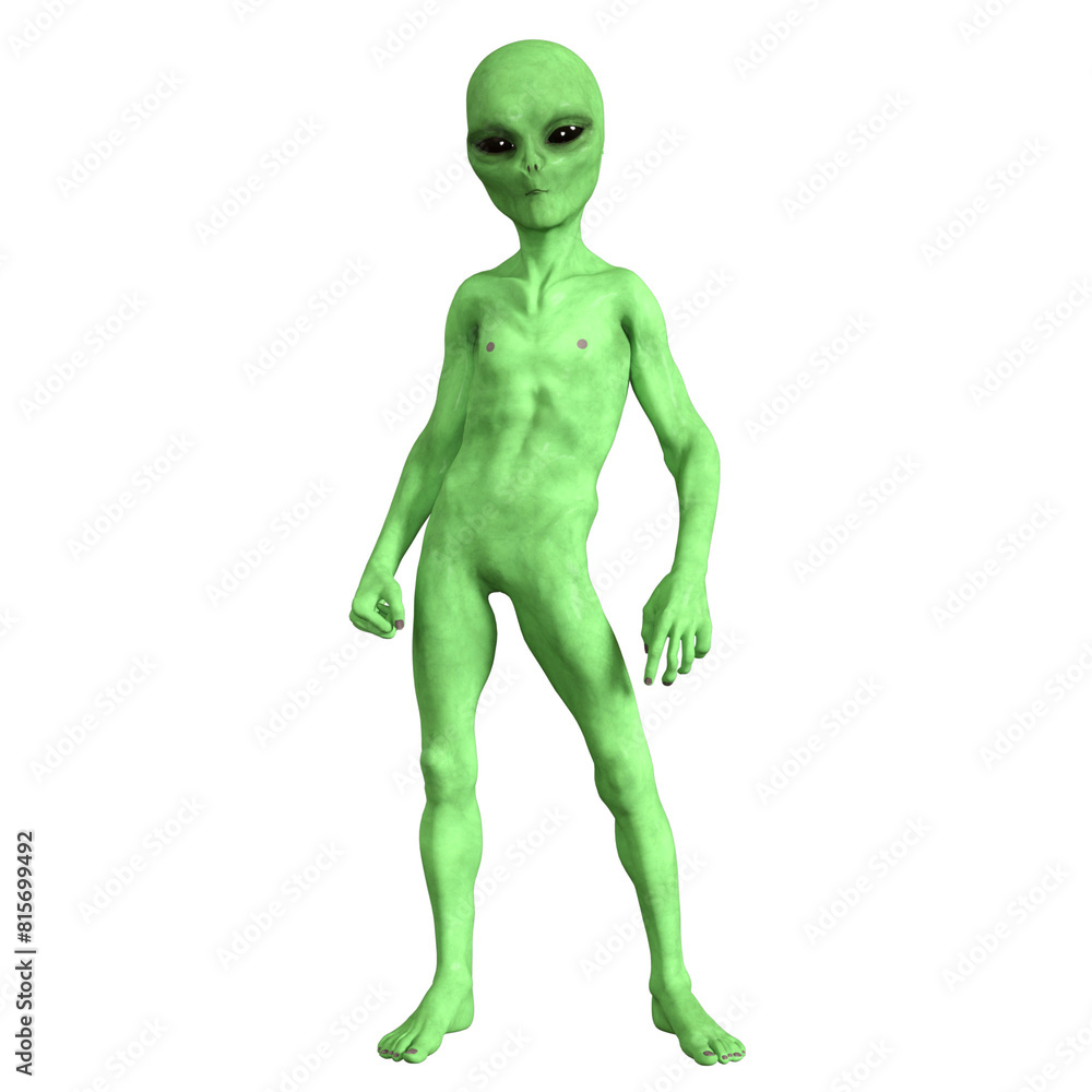 Alien with pose Character isolated 3d rendered illustration Alien with pose Character isolated 3d rendered illustration