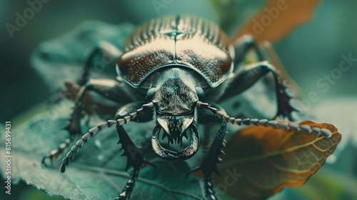 Beetle close-up macro entomology showcase mockup insect design photo
