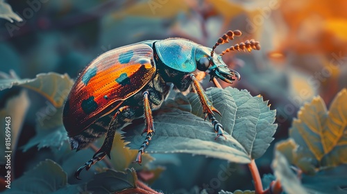 Beetle closup dark entomology mockup for bug and insect showcase photo