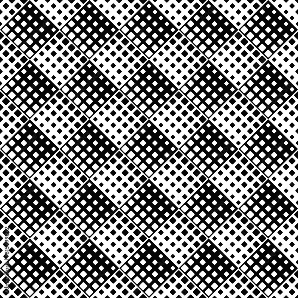 Abstract seamless black and white rounded square pattern background - monochrome vector graphic design Abstract seamless black and white rounded square pattern background - monochrome vector graphic design