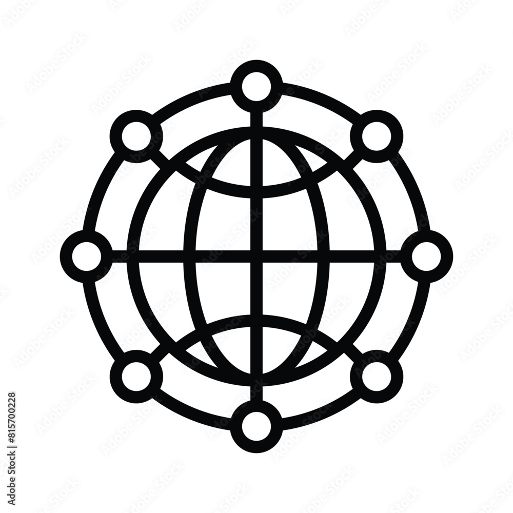 An icon of global network in modern style, ready to use vector An icon of global network in modern style, ready to use vector
