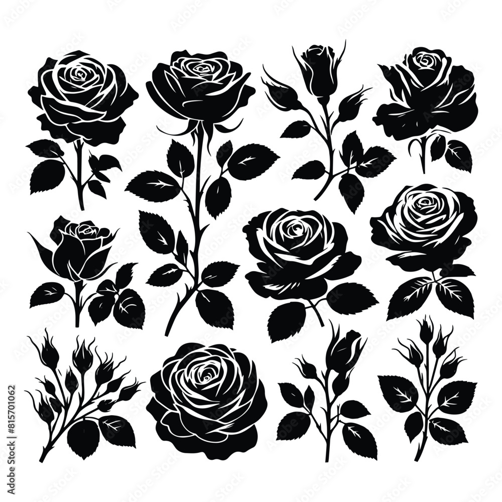 Flower silhouette vector graphics Flower silhouette vector graphics