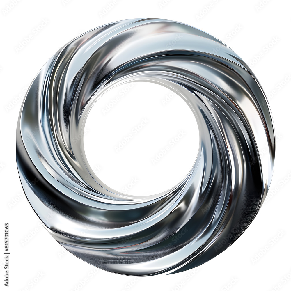 Titanium metal circle wave shape isolated on white background Titanium metal circle wave shape isolated on white background