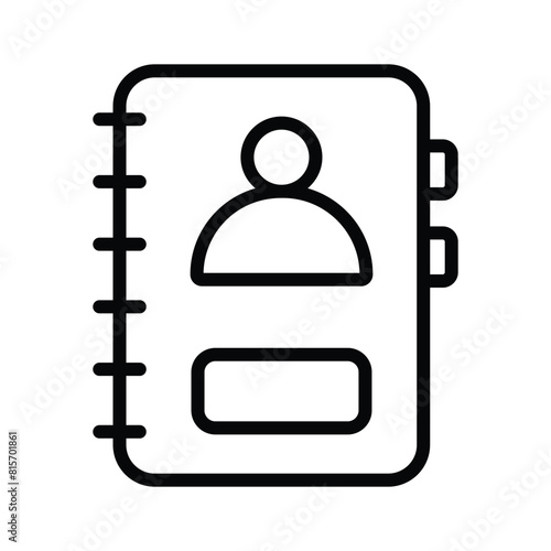 Phone book, contact book icon in trendy style, address book vector