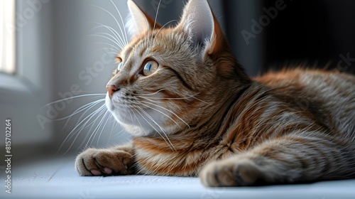 Wallpaper Mural Attentive Bengal cat resting in sunlit window observing surroundings with alert curious gaze Torontodigital.ca