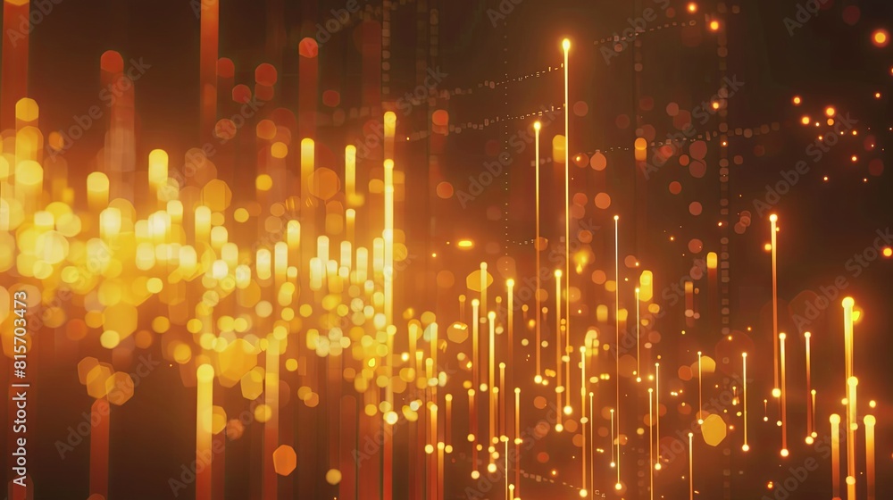 Obraz premium Glowing abstract light particle background in warm tones