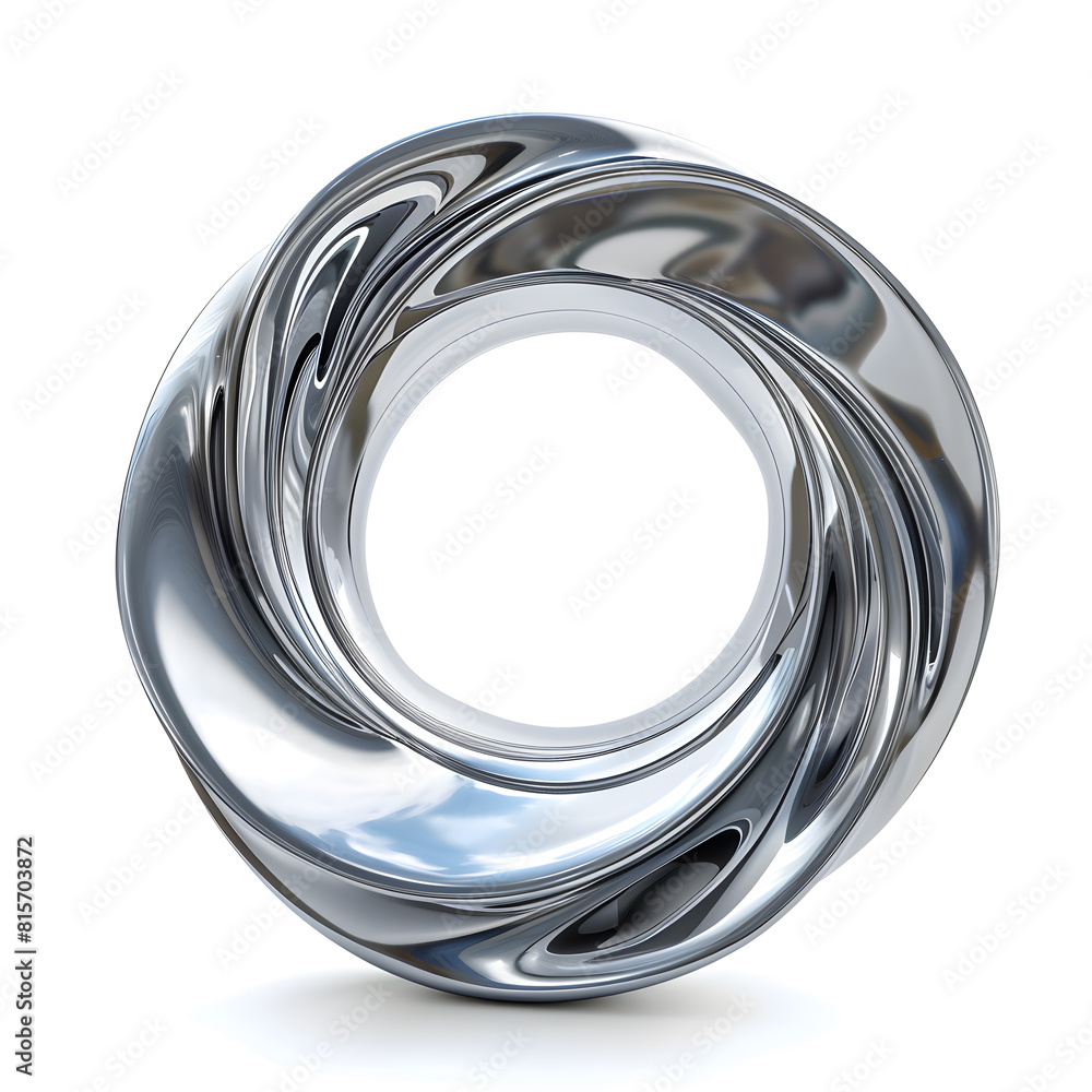 Titanium metal circle wave shape isolated on white background Titanium metal circle wave shape isolated on white background