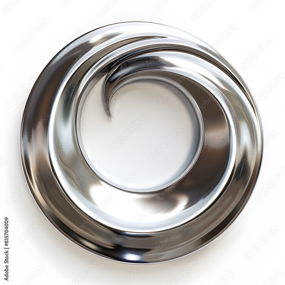 Titanium metal circle wave shape isolated on white background Titanium metal circle wave shape isolated on white background