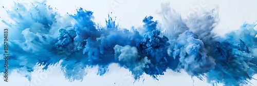 blue color explosion on white background, photo realistic, cinematic, high resolution, hyper detailed, unreal engine photo