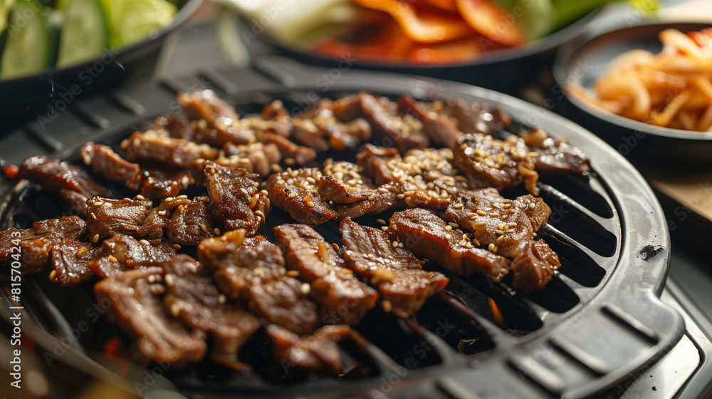 Korean Barbecue Feast: Authentic Grill Packed with Flavorful Meats and Veggies