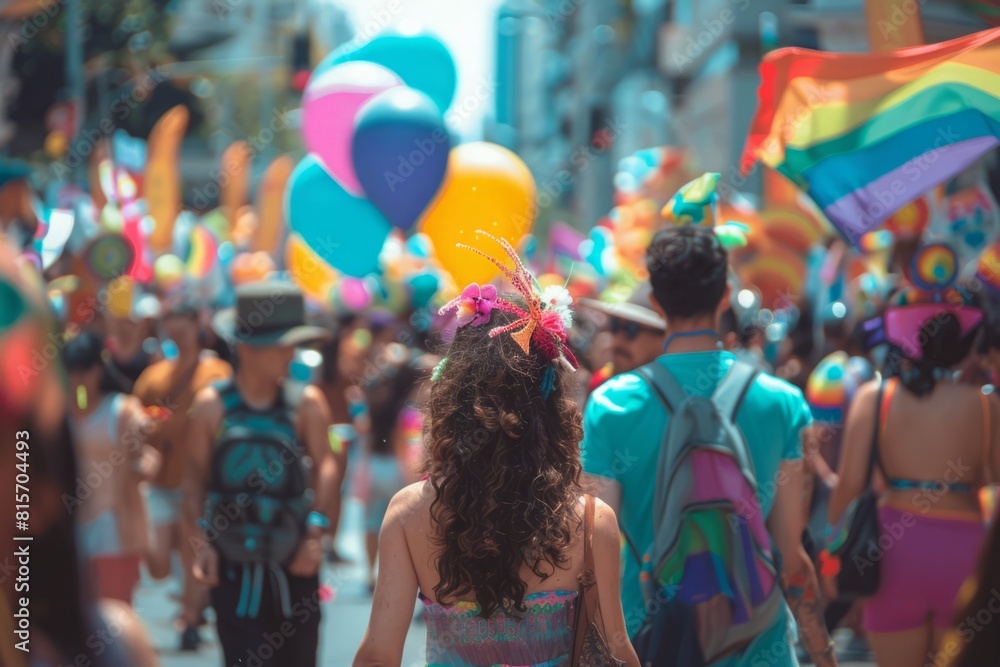 The sound of cheers fills the air as a diverse crowd gathers on the streets, united in solidarity for the pride walk The sound of cheers fills the air as a diverse crowd gathers on the streets, united in solidarity for the pride walk