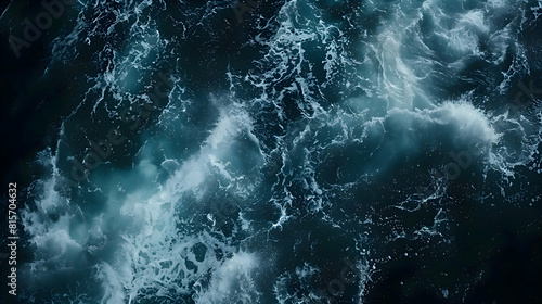 Aerial View of Rough Sea Waves.Generative Ai
 photo