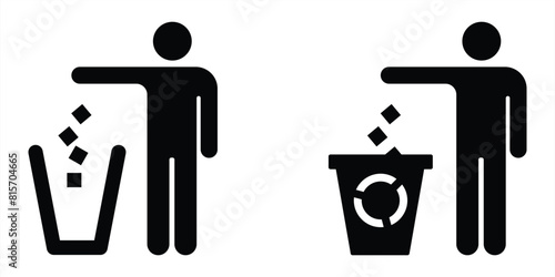 trash icon. icon for throwing rubbish in its place vector illustration
