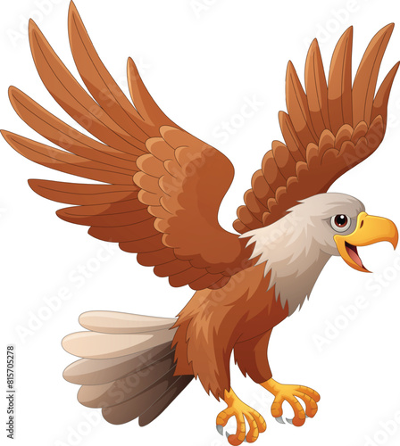 Cartoon eagle flying isolated on white background (ID: 815705278)
